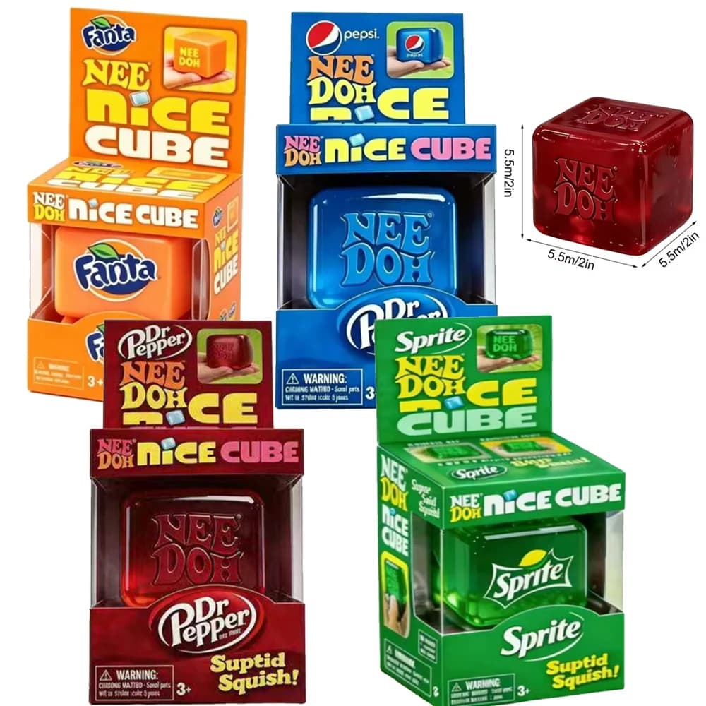 Nuovo NeeDoh Nice Cube, Giocattolo Antistress Morbido e Spremibile, Cubo Sensoriale per Bambini e Adulti, Giocattolo per Alleviare l'Ansia