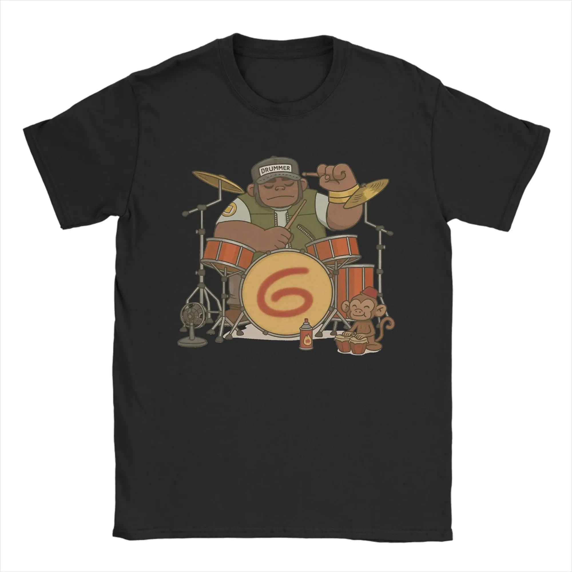 Russell Gorillaz T-Shirts for Men Humorous Pure Cotton Tee Shirt Round Neck Short Sleeve T Shirt Summer Clothes