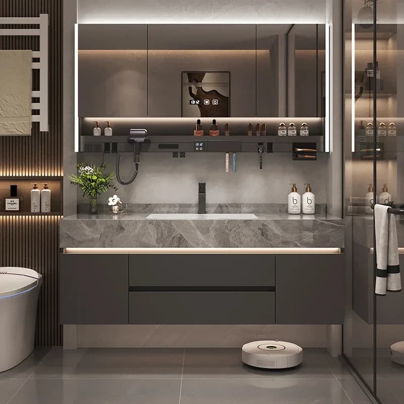 Cassetti di carta Armadietto da bagno Organizzatore Specchio portaoggetti Accessori Vetrina per WC Divisori per armadietti Gabinete Mobili per hotel