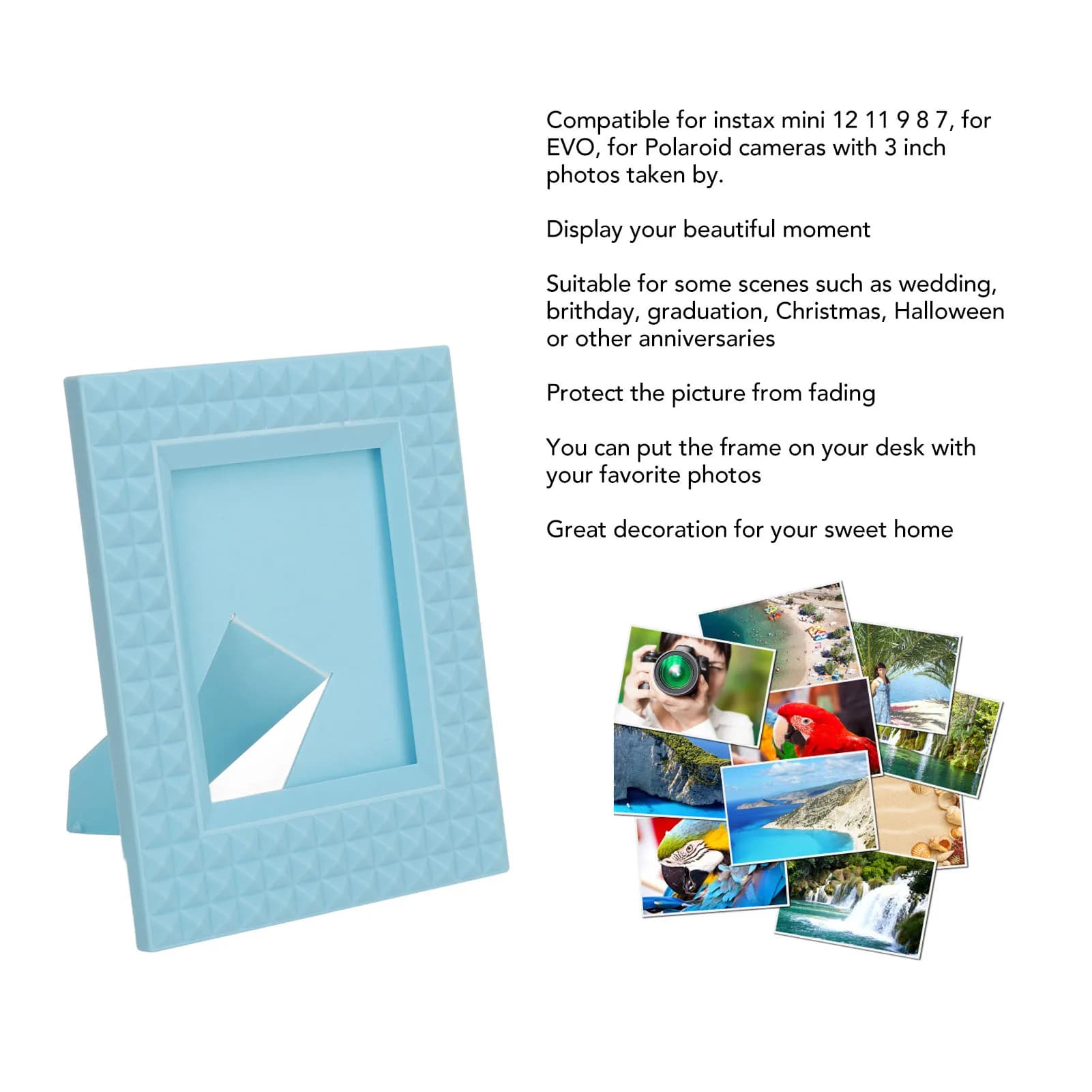 Mini Frames Reusable Modern ABS Frames Istantanee Rectangular Light for Table
