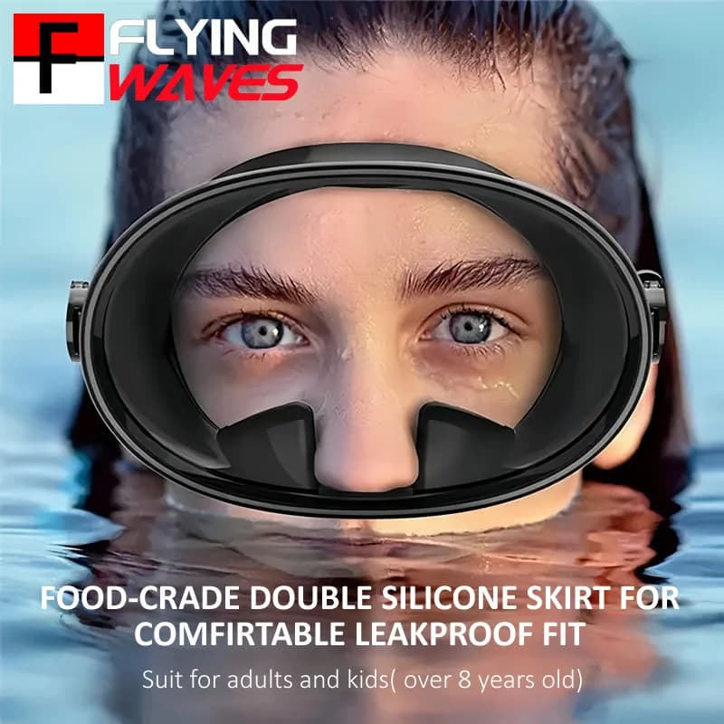 Tempered Glass HD Oval Silicone Gonna Snorkeling Mask for Underwater Fishing Apnea Rescue Equipment