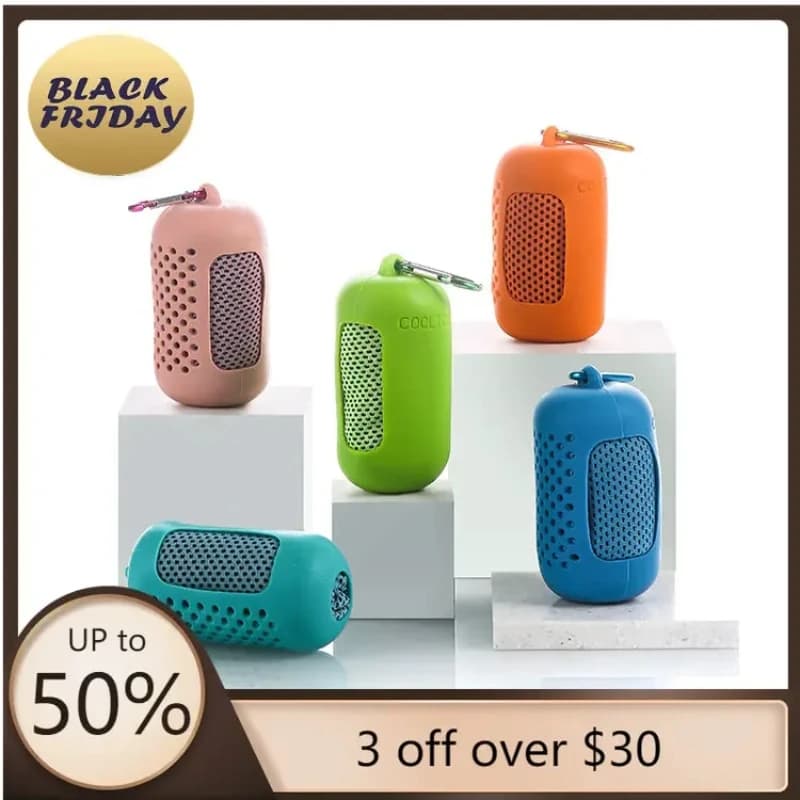 1 pz asciugamano estivo in seta di ghiaccio sport asciugamano di ghiaccio con raffreddamento istantaneo portatile da viaggio all'aperto fitness corsa asciugamano da nuoto borsa in silicone
