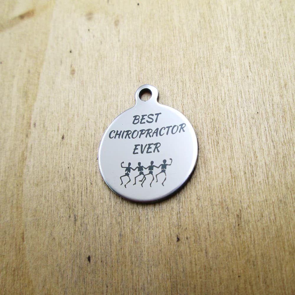 20 pieces: the best chiropractor ever, stainless steel pendants, pendants with diy pendants laser engraved