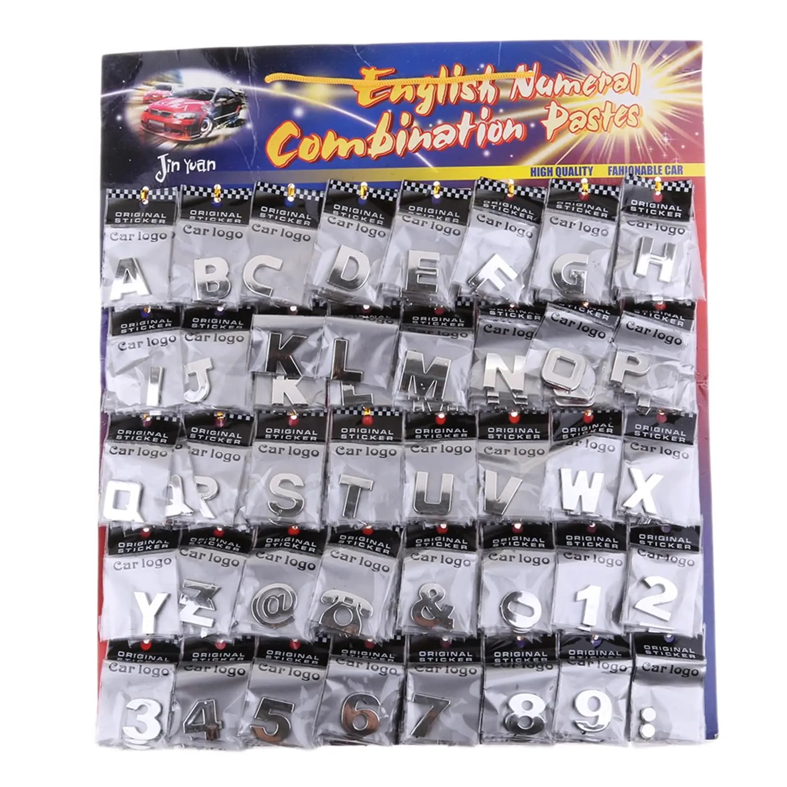 200 Piece Self adhesive 3D Chrome Car Emblem Badge Decal Car Alphabet Letters Number Sticker Automotive Exterior DIY Accessories
