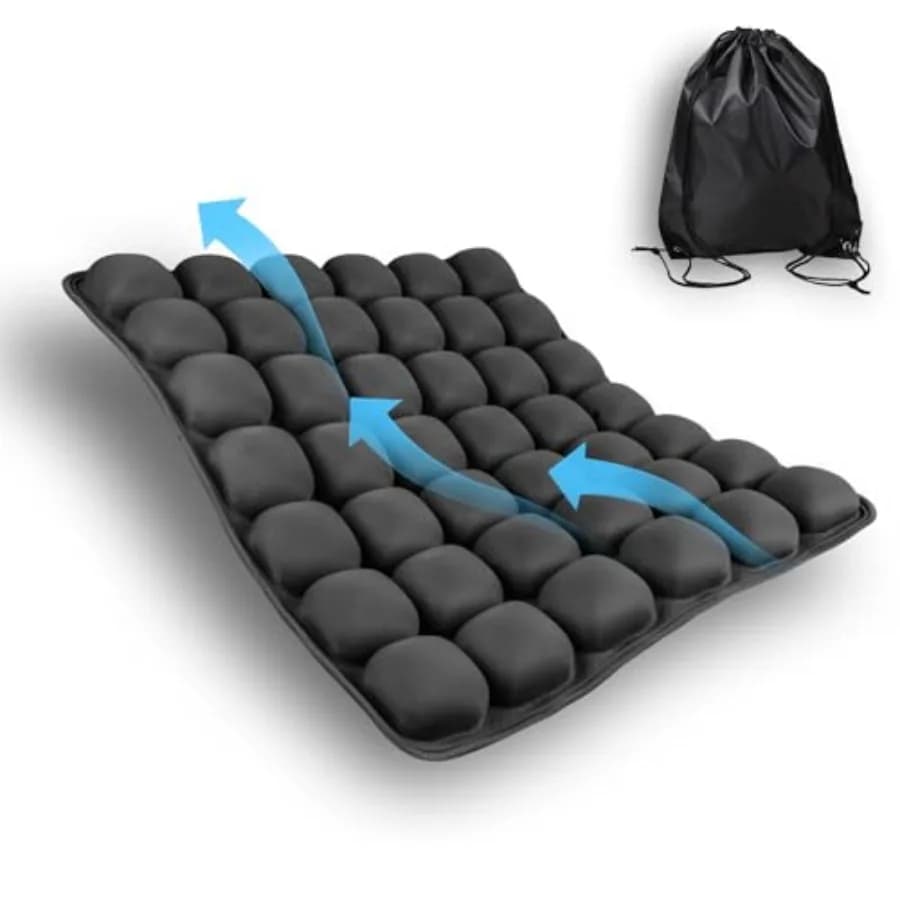 Cuscino Gonfiabile da Viaggio con Pompa Integrata - Cuscino Compatto per Sedile Aereo per Voli Lunghi - Cuscino Ergonomico ad Aria per Auto