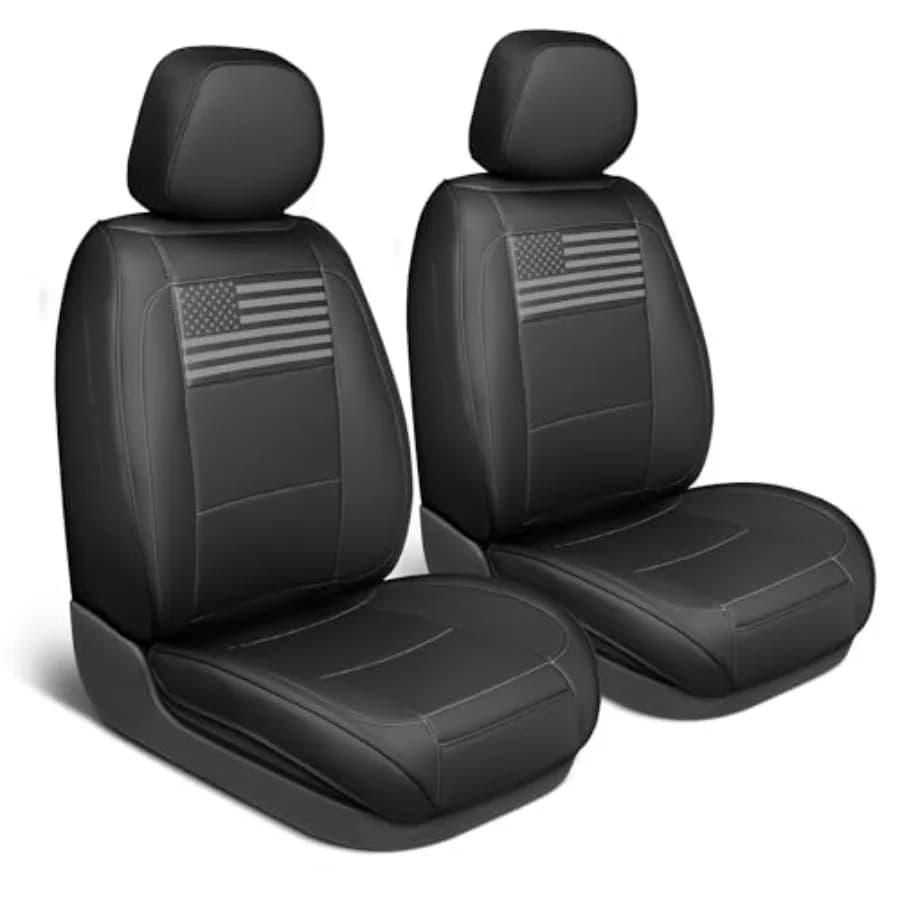 Coprisedili con Bandiera Americana per Camion, Auto e SUV - Coprisedili in Pelle Nappa con Bandiera USA, Accessori per Camion