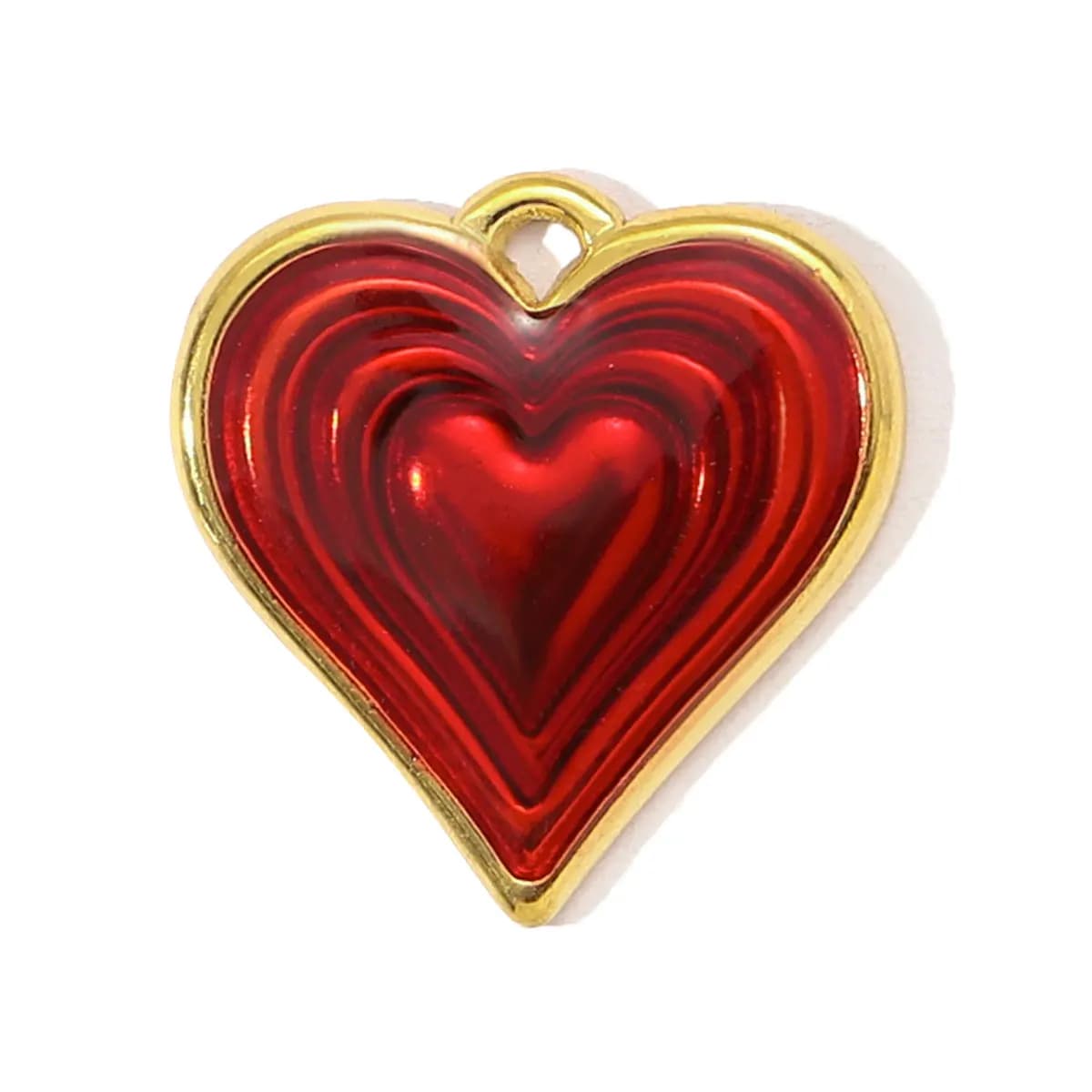 3 pz/lotto all'ingrosso smalto cuore rosso chiave in acciaio inossidabile fai da te charms croce di cristallo corona collana pendente arcobaleno gioielli ciliegia