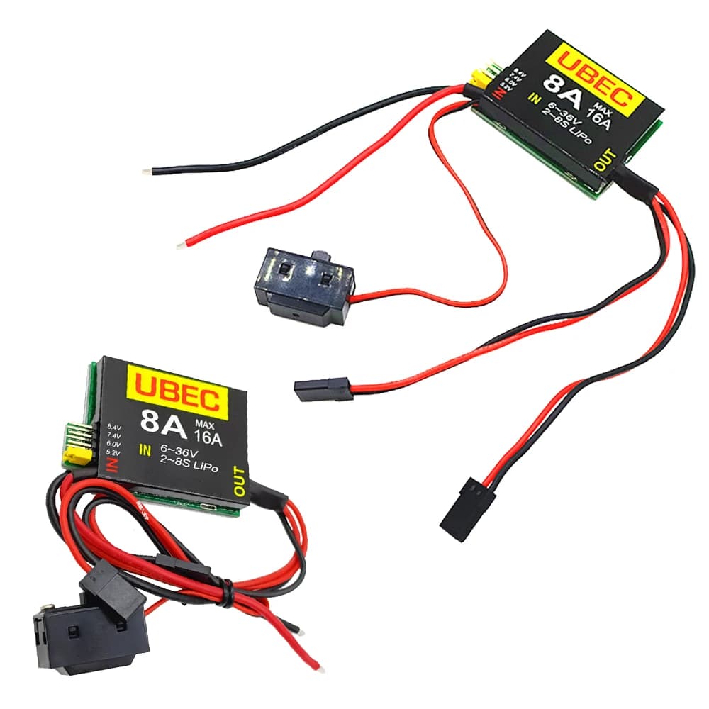 Nuovo 2S-6S 6-36V UBEC-8A BEC e DUAL UBEC 8A /16A 5.2/6.0/7.4V/8.4V Servo Alimentatore Separato RC Auto Fix-Wing Aereo Robot Braccio