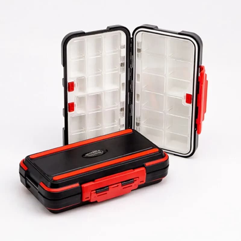 Waterproof fishing equipment box for fishing tool box for baits with opening and closing on both sides multifunctional goods