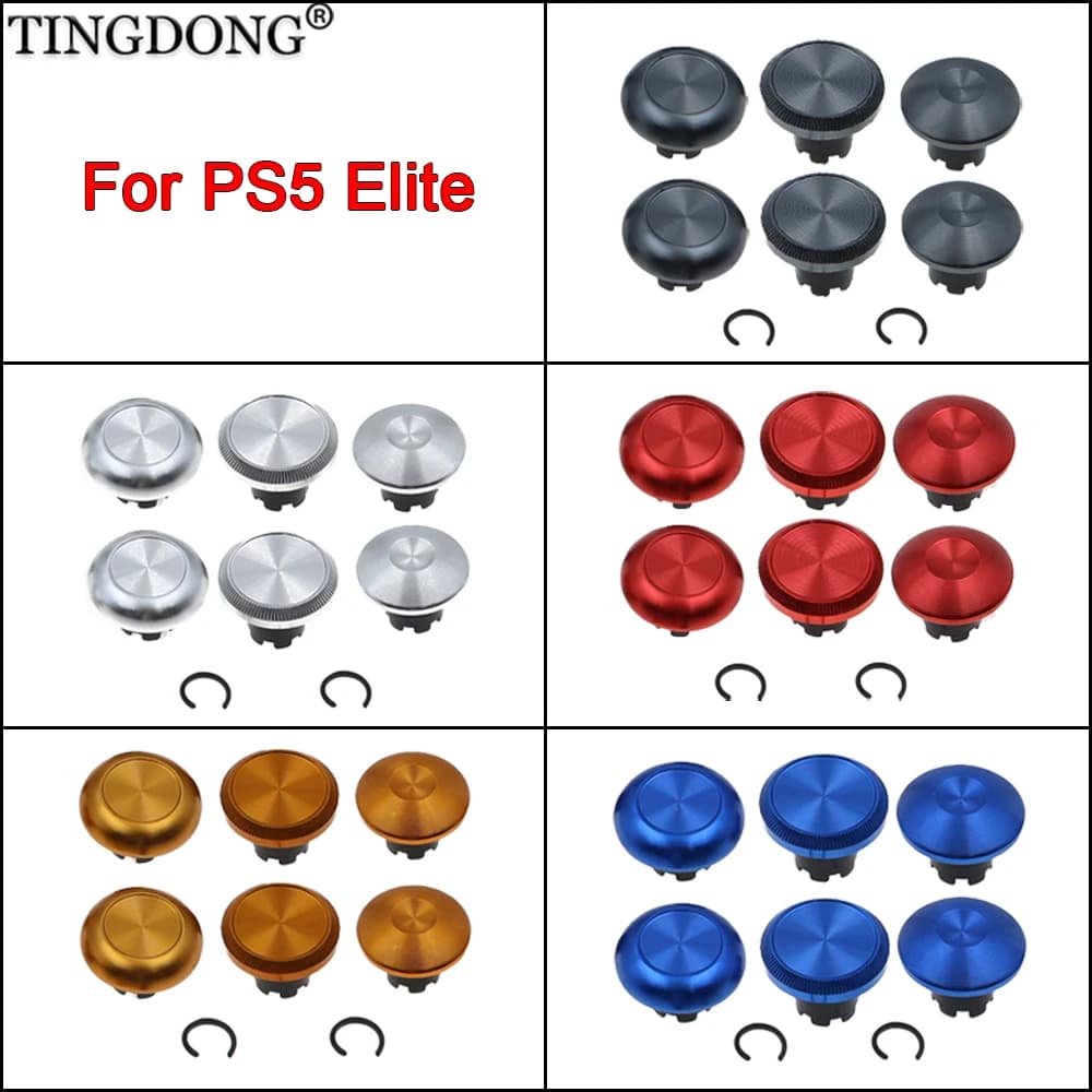 Set di pulsanti in metallo per joystick (alto e basso) per controller DualSense PS5 Edge Elite con accessorio ad anello di fissaggio