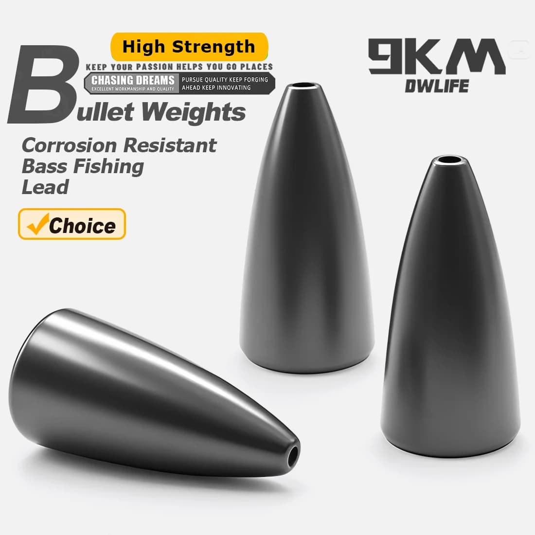9KM 10 pieces weights fishing weights bullets for low weights Texas Rig endless screw weights from fishing in salt water fresh water