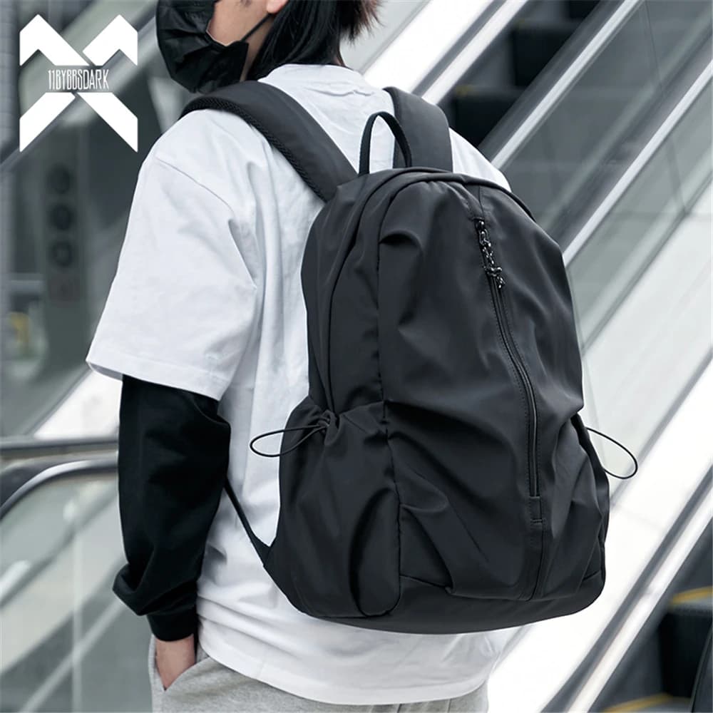 Backpacks Hip Hop 2025 Waterproof Laptop Backpack 15.6 Streetwear School Bags for Unisex High Street Black Travel Hiking