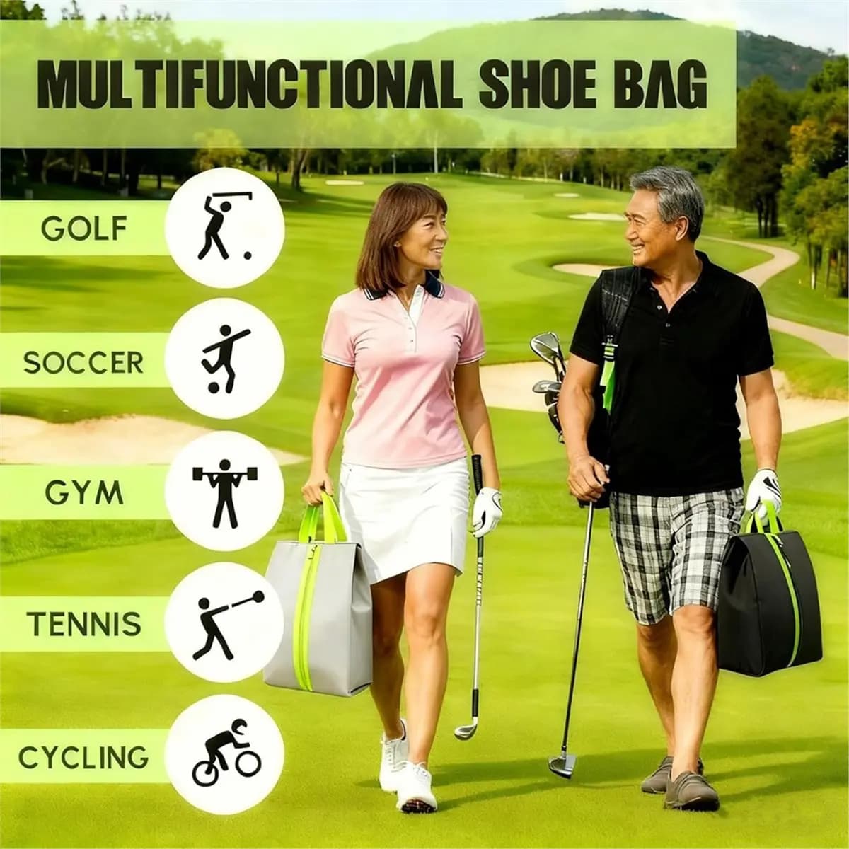 AT33 2 Pezzi Borse Antiodore per Scarpe da Calcio, Organizer per Scarpe con Cerniera per Calcio, Golf, Palestra, Tennis, Baseball