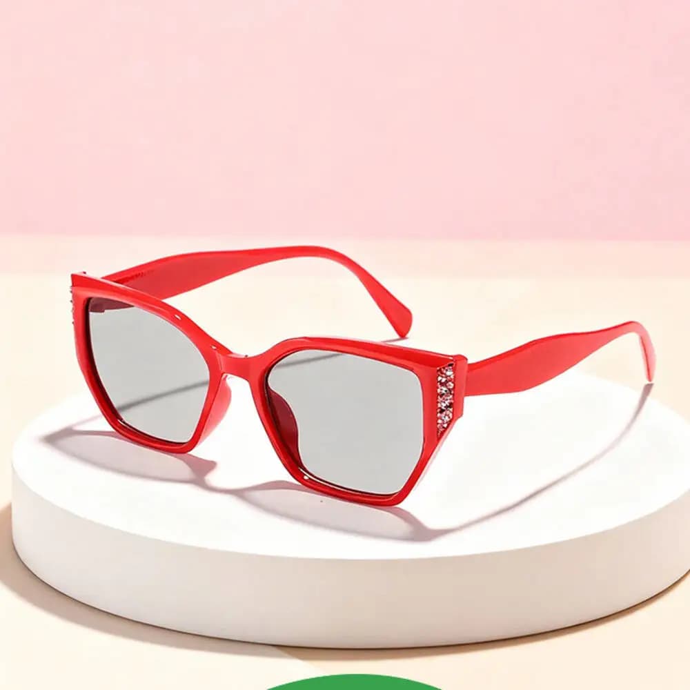 Occhiali da sole cat-eye per bambini 2026 UV375 Rayan con glitter sottile color caramella, un must per ragazzi e ragazze