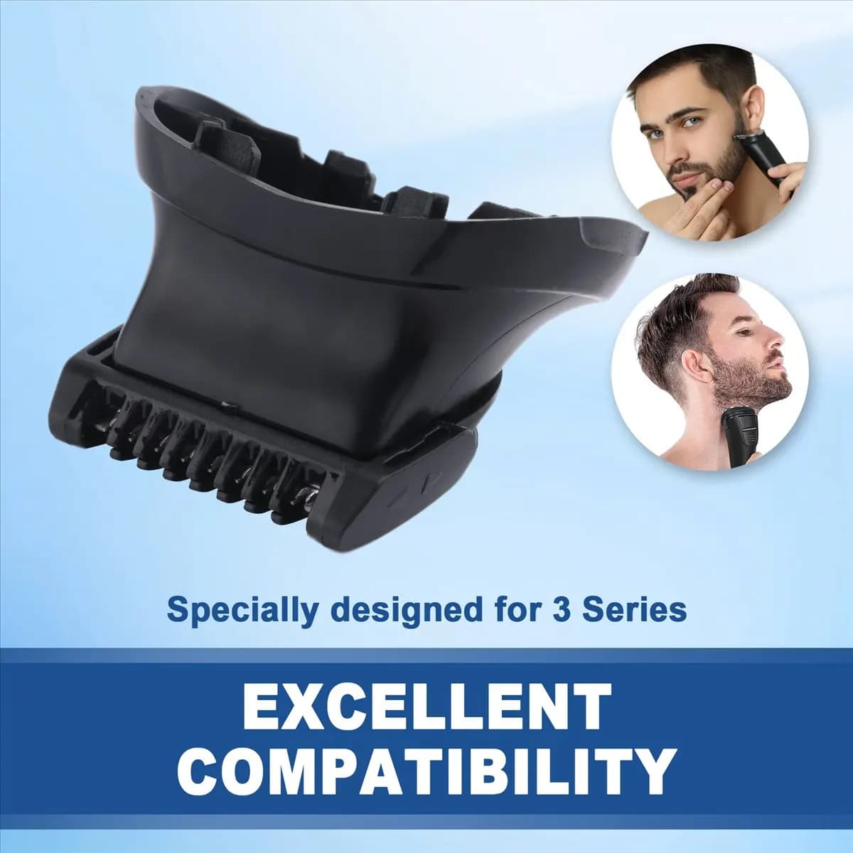 ABPO Regulated Head, Replacement Head for Razor with 5 Piece Guide Set (1/2/3/5/7mm) for Braun 3 Series