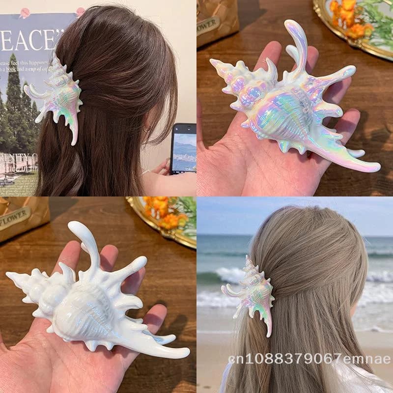 Set di fermagli per capelli a conchiglia gotica per donna, fermagli a forma di squalo oceanico, per feste, acconciature, barrette, gioielli per matrimonio, regalo