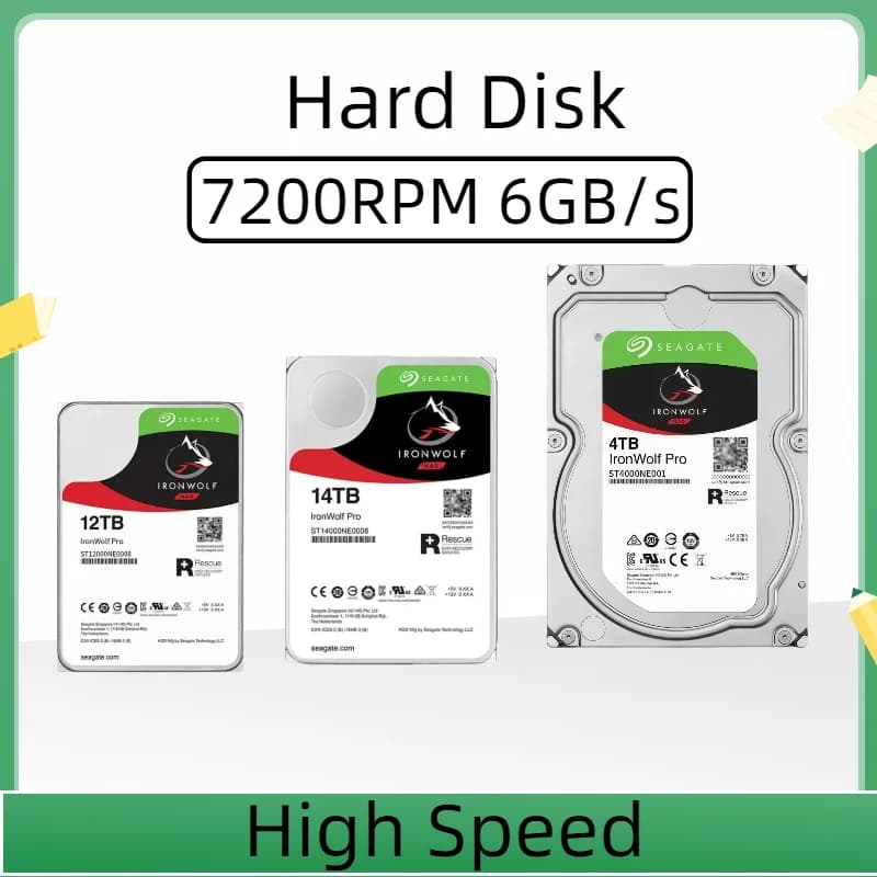 2026 FOR Seagate IronWolf 3.5" SATA3 NAS Hard Drive 4TB 6TB 8TB 10TB 14TB 16TB 18TB 7200RPM 6GB/s Internal Storage HDD