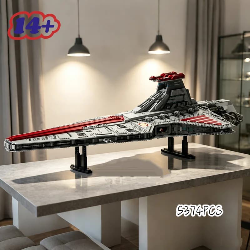 Hot Collectors Edition 5374PCS Class Republic Attacks Cruiser Bricks Biggest Venator Building Blocks Toys for Festival Gifts