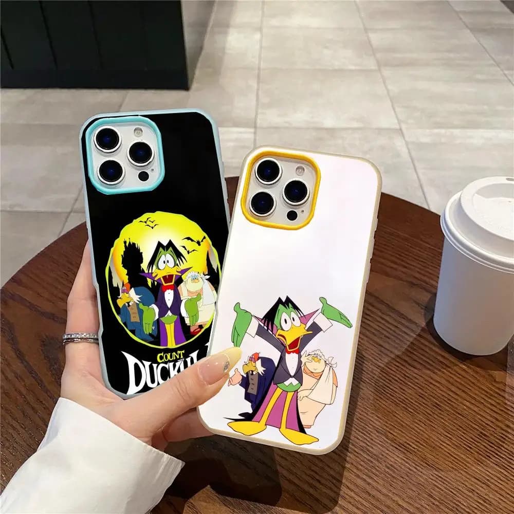 Custodia per telefono DuckTales in gel a doppio strato antiurto per iPhone 17 16 15 14 13 12ProMax