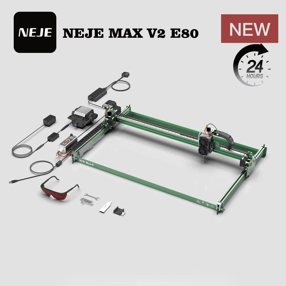 Vendita calda 2025 NEJE Max 4 V2 Incisore e taglierina laser per legno | Macchina da 1000 mm/s per pietra/pelle/vetro/legno/MDF con asse Z motorizzato