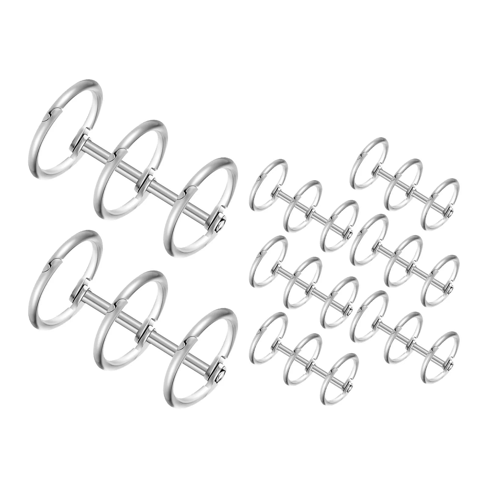 8 Pezzi Anelli Metallici a Cerniera a 3 Anelli per Rilegatura Quaderni, Strumento Antiruggine per Organizzatori a Fogli Mobili, per Agende Fai-da-te e Album Fotografici