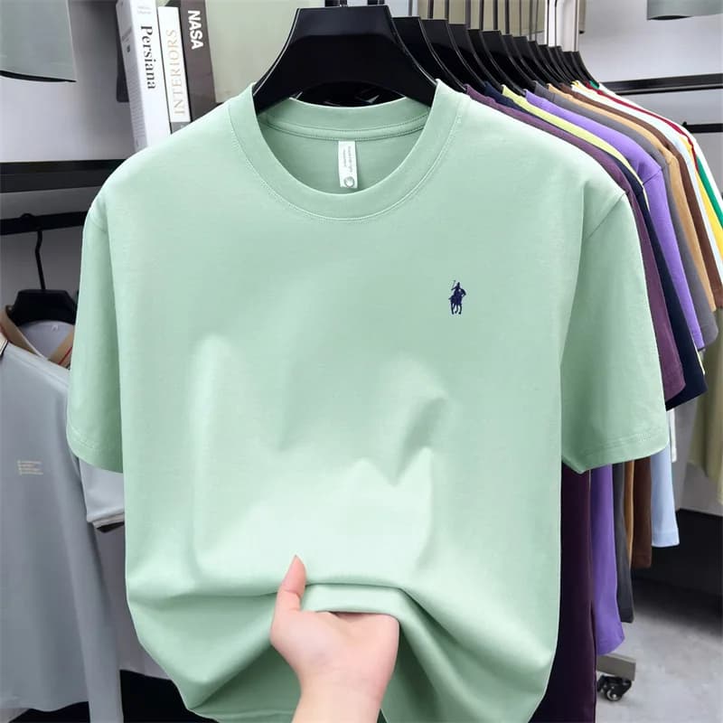 100% cotone T-shirt a maniche corte uomo moda di fascia alta marchio di lusso paulo pony ricamo estate comfort casual golf top a collo rotondo