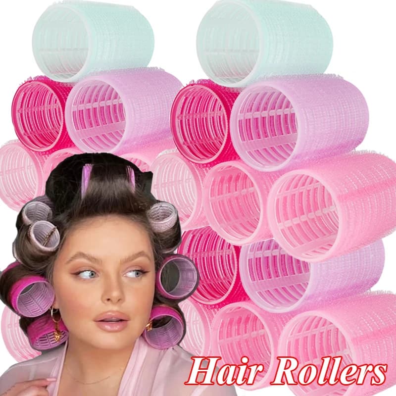 Heat-Free Self Handle Hair Rollers Hairless Bigodini No heat Frangia Volume Hook and self-adhesive ring Hair styling accessory for women DIY