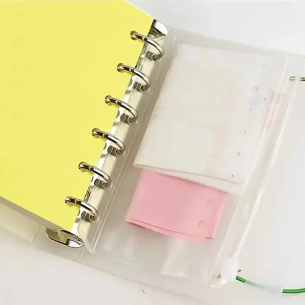 10Pcs A5 Binder Pocket Binder Zipper Folders for 6 Ring Notebook Divider Page Waterproof PVC Leaf Document Filing Bag