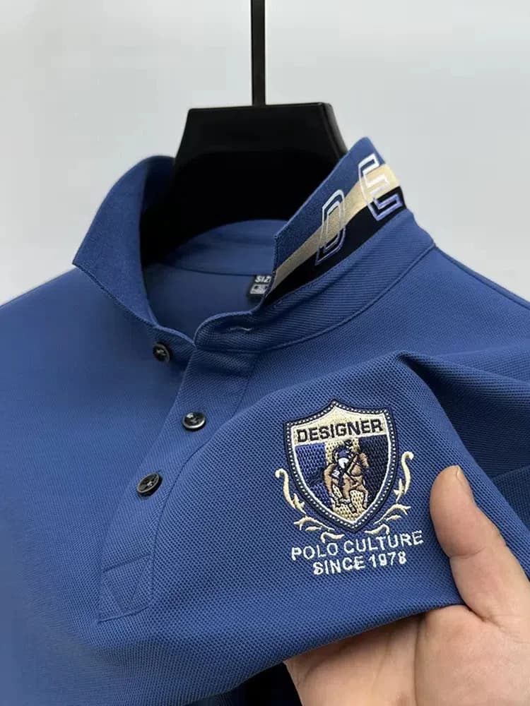 Luxury brand embroidered men's short sleeve polo shirt, new summer collection, comfortable and breathable in cotton, casual, Paul style.