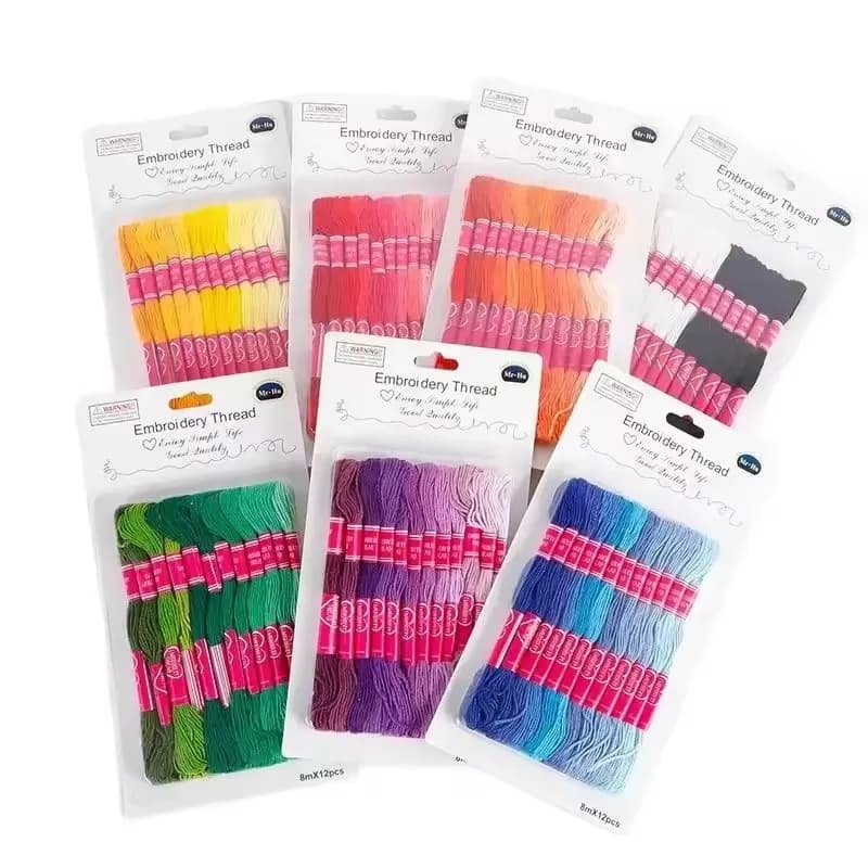 12 pz/set Colore Punto Croce Filo Da Ricamo Filo Interdentale Spalla Per Cucire Intrecciatura FAI DA TE Strumenti Artigianali Fatti In Casa Accessori