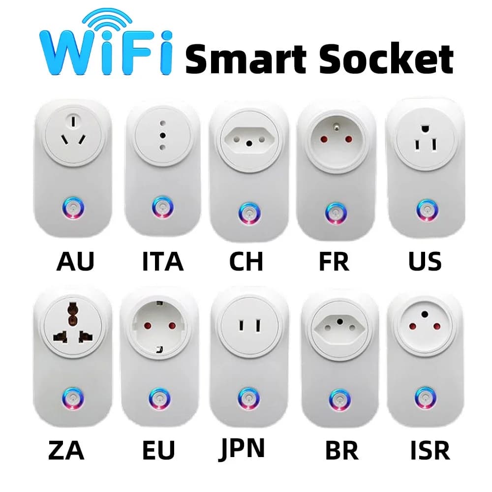 Tuya Wifi Smart Plug 16A EU/BR/IT/IL/CH Socket With Timer Power Energy Monitor SmartLife APP Voice Control For Google Home Alexa
