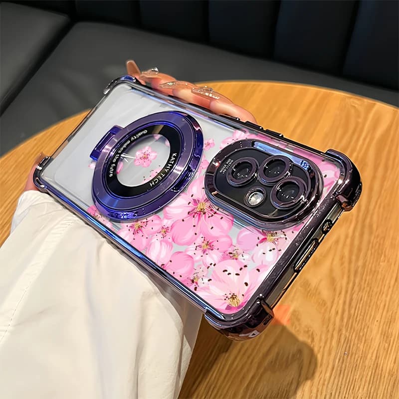 Custodia per telefono in silicone placcato per Vivo Y05 Y04 Y03 Y02 Y02S Y02A Y02T Y01 con supporto e motivo floreale, cover protettiva antiurto