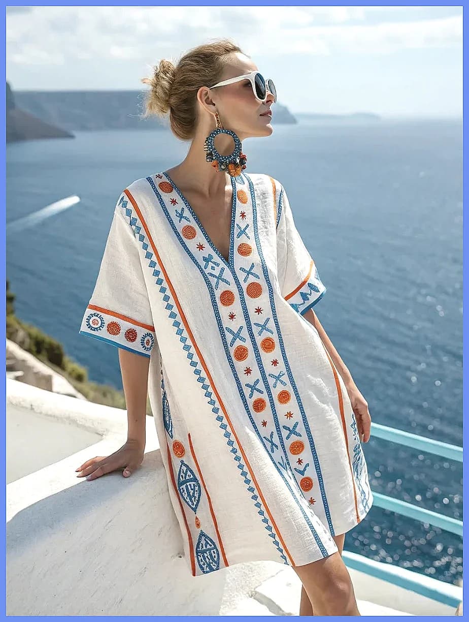 Summer Beach Dress 2025 Women's with V-neck and Floral Print, Long Casual Holiday Dress (72 characters)
