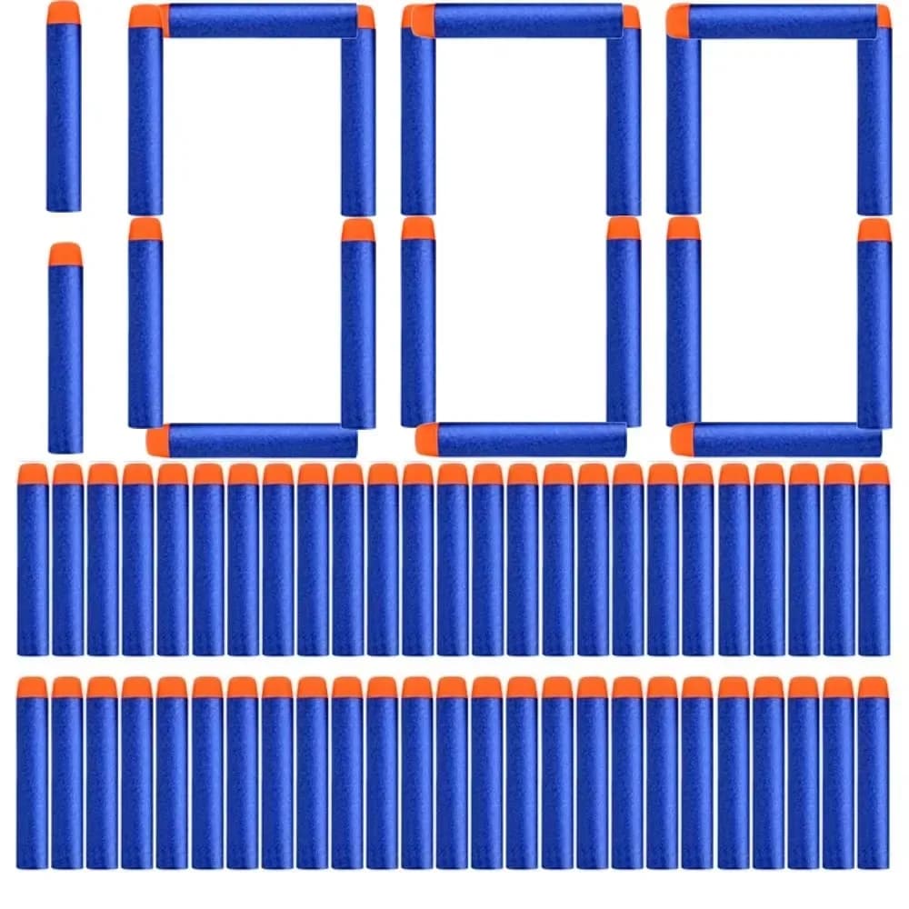 ZIVCONCING 1000-50pz Proiettili Blu Solidi a Testa Rotonda 7,2cm per Blaster Serie Nerf, Ricariche Dardi, Accessori per Pistole Giocattolo per Bambini