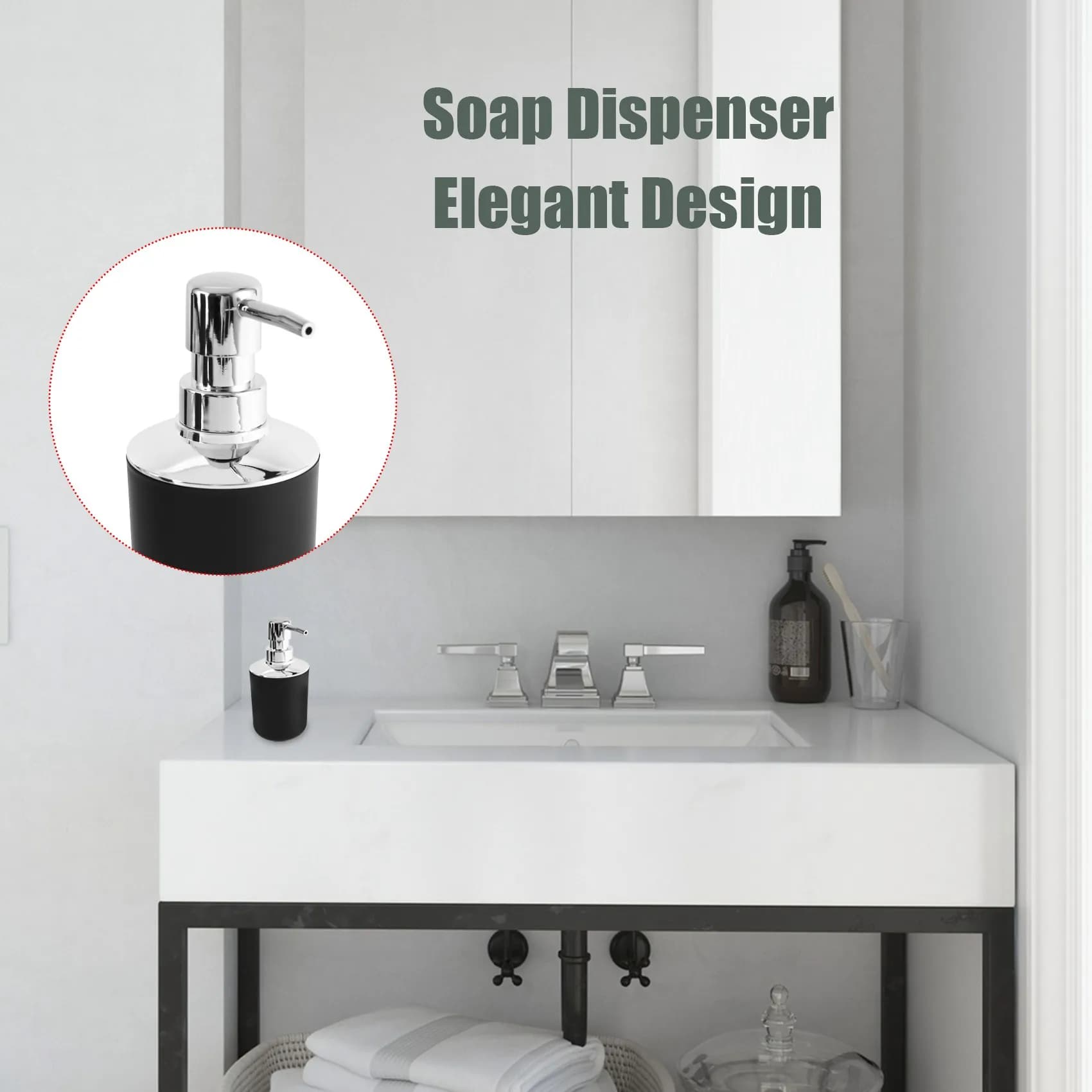 Set di Accessori per il Bagno ABJT - Set Regalo in Plastica da 6 Pezzi: Portaspazzolino, Bicchiere per Spazzolino, Dispenser Sapone, Portasapone