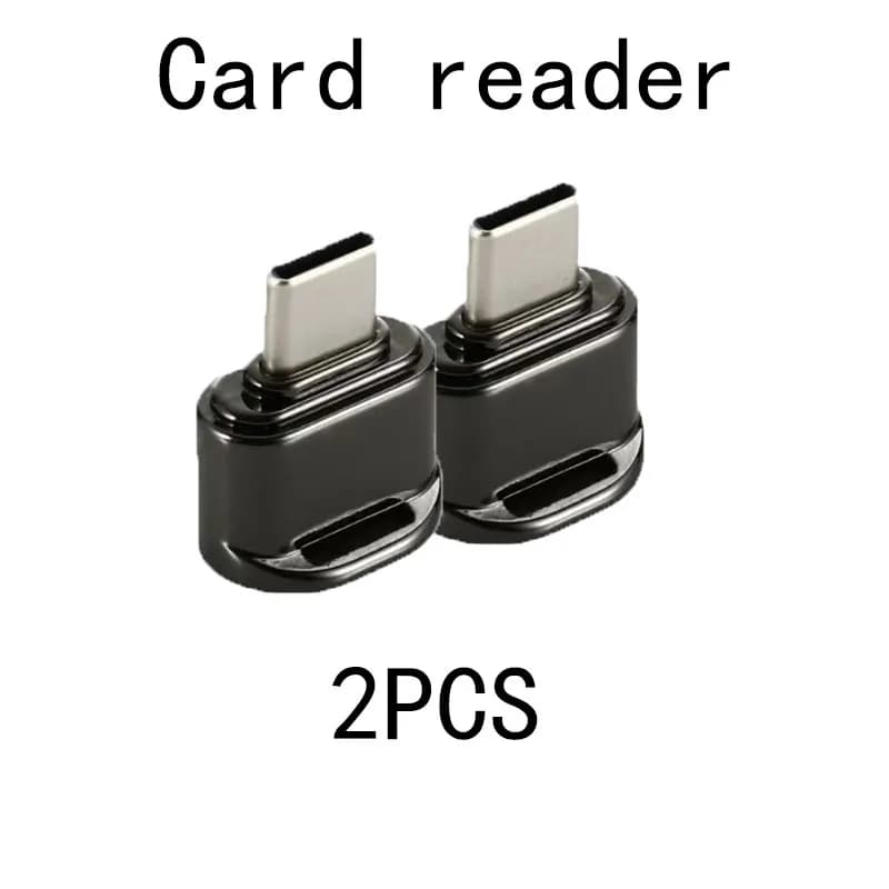 Lettore di schede USB C da 2 pezzi per iPhone/iPad - Legge schede TF/SD da fotocamera/dashcam - Adattatore OTG per trasferimento diretto di file
