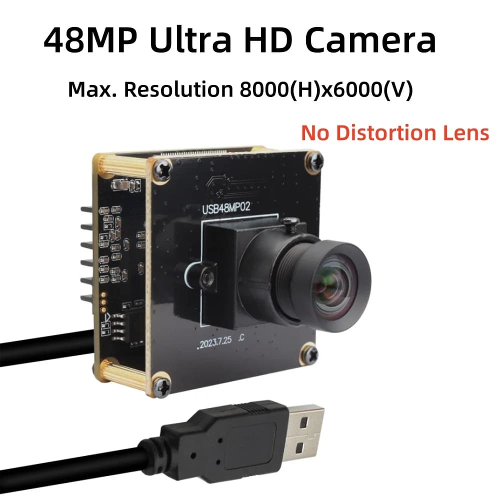 ELP 48MP 8K USB2.0 IMX586 CMOS 8000*6000 Lightburn Webcam UVC Free driver camera for industrial vision