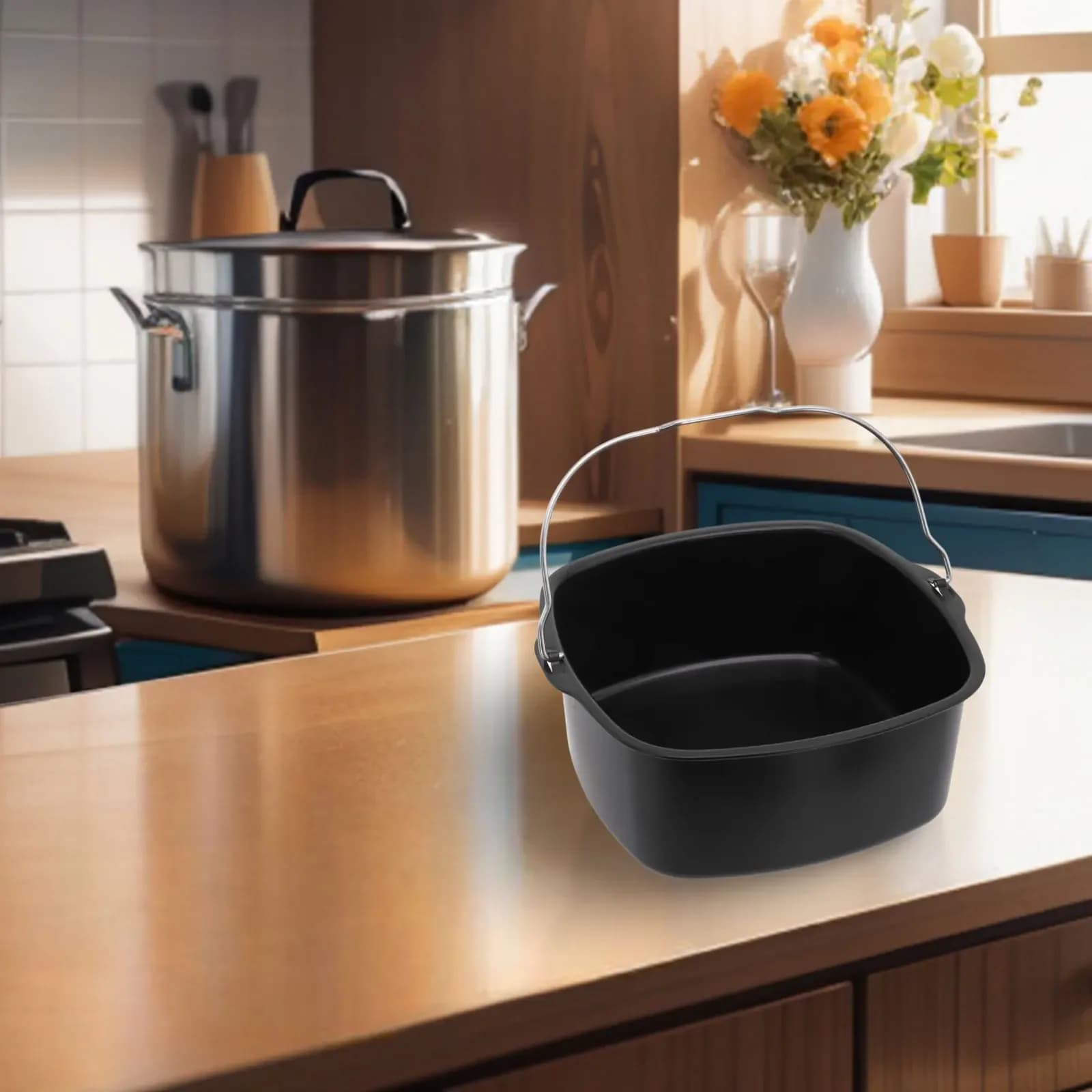 Kitchen Tools Cake Basket Cake Molds Gadget Basket Air Frying Accessories Non-stick Air Fryer Bakery Tray for Cakes Pratico