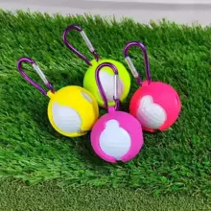 Nuova Custodia Protettiva Portatile in Silicone per Palline da Golf, Ecologica, Singola, con Gancio, per Palline da Golf
