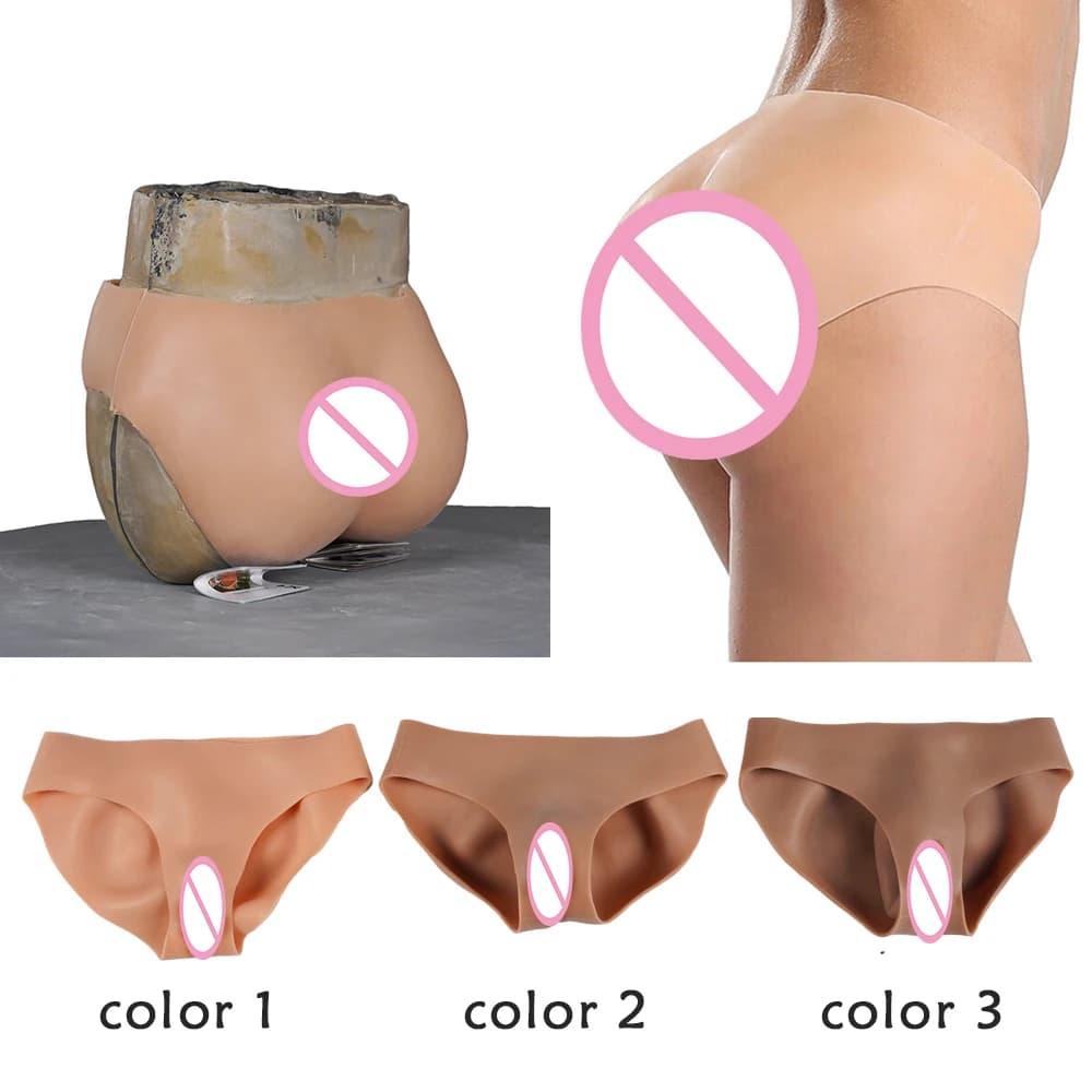 Silicone Fake Vagina Pants Underwear Panty Fake Vagina Panties Hip Shaping Panty For Crossdresser Cosplay can be inserted