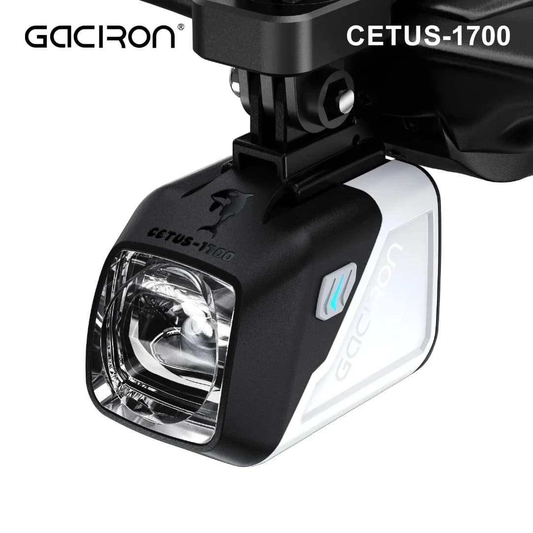 Gaciron CETUS 1700 Luce per bicicletta antiriflesso Tipo C Ricarica Luce anteriore per bici Telecomando senza fili Faro per bici impermeabile