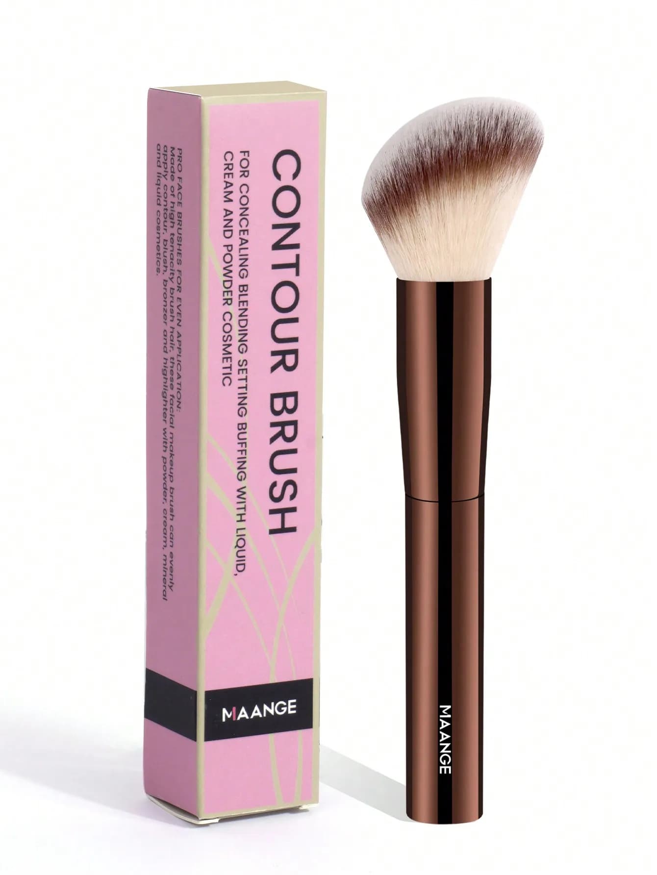 MAANGE Pennello professionale per correttore, 1 pezzo, morbido e delicato sulla pelle, comodo per i viaggi, regalo ideale per donne e ragazze, adatto per fondotinta, correttore, fard, contouring, bronzer, cipria e altro, omaggi