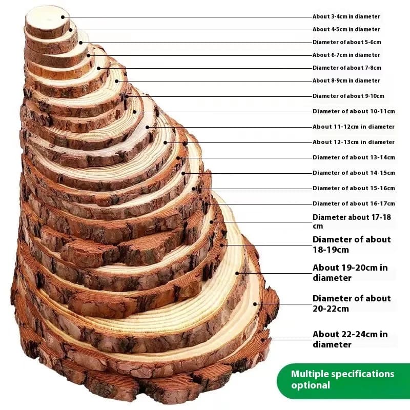 Chip di tronchi trucioli di legno di pino fai da te asilo fatto a mano in legno rotondo sfondo decorativo muro incisione laser anno legno rotondo