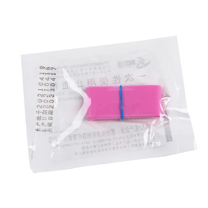 10 Strisce di Laccio Emostatico Elastico Rosa Pre-Tagliato, Prodotto per Kit di Pronto Soccorso, Laccio Emostatico in Gomma Monouso