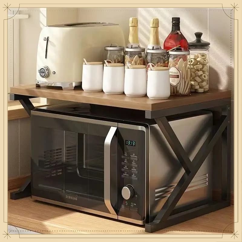Scaffale Multilivello per Microonde, Organizzatore Multifunzionale da Cucina per Piano di Lavoro, Forno e Cuociriso