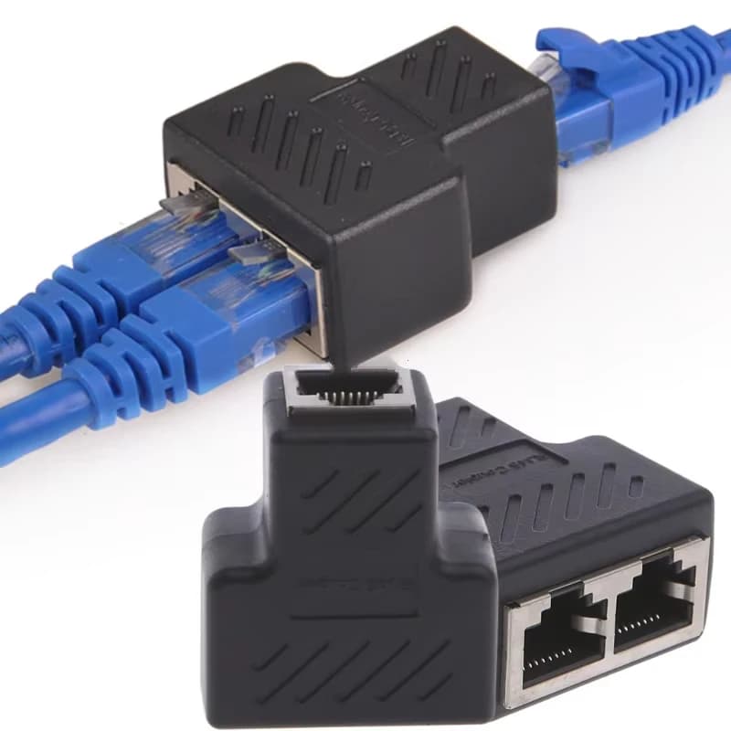 10 pezzi Connettore Adattatore Splitter RJ45 Femmina da 1 a 2 Vie per Cavo di Rete Ethernet LAN, per Docking Station Laptop