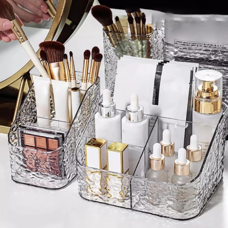 Z. Transparent Acrylic Makeup Brush Holder, Desk Cosmetic Organizer, Rossetti Container, Polished Display, Jewelry Door