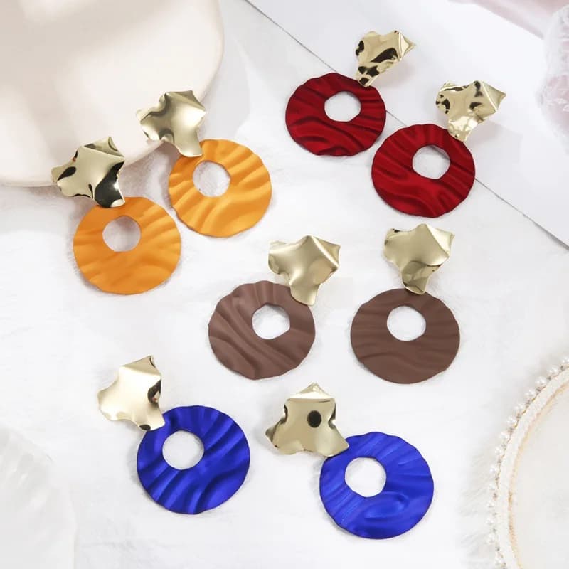 Women's European and American alloy round earrings, paint studs, 2020 new jewelry earrings Origin