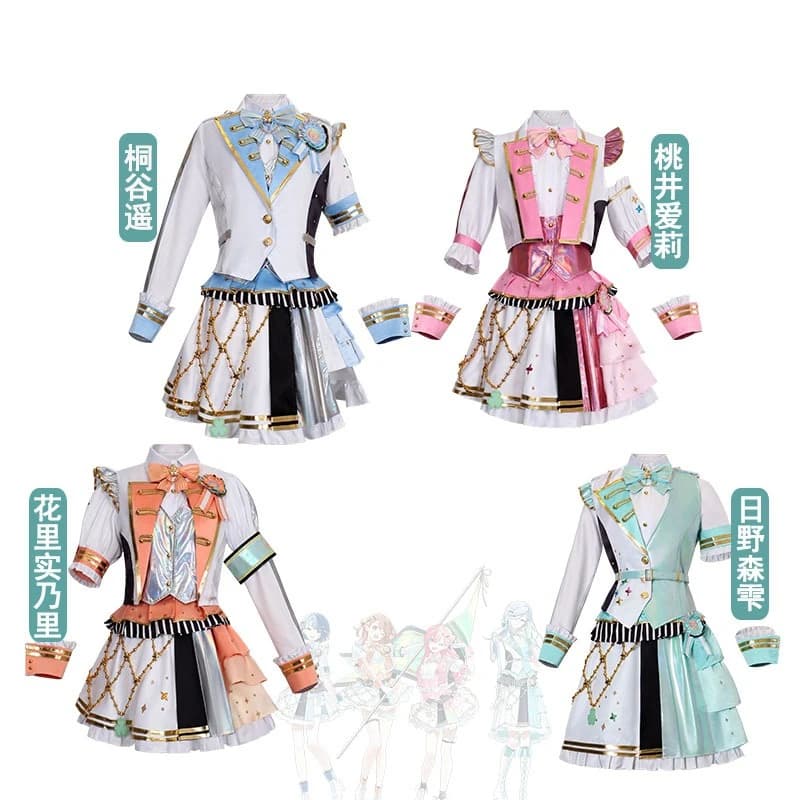 Costume Cosplay MORE MORE JUMP 5° Anniversario, Abito da Palcoscenico per Idol, Set Completo per Donne, Halloween, Shizuku Haruka Airi Minori