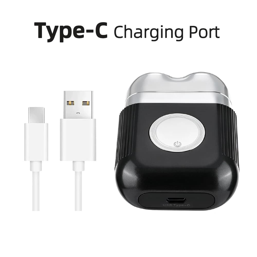 Rasoio elettrico a lamina per uomo, 3 lame flottanti, mini rasoio elettrico portatile, display LED, regolabarba, impermeabile IPX7, utilizzabile a secco e a umido